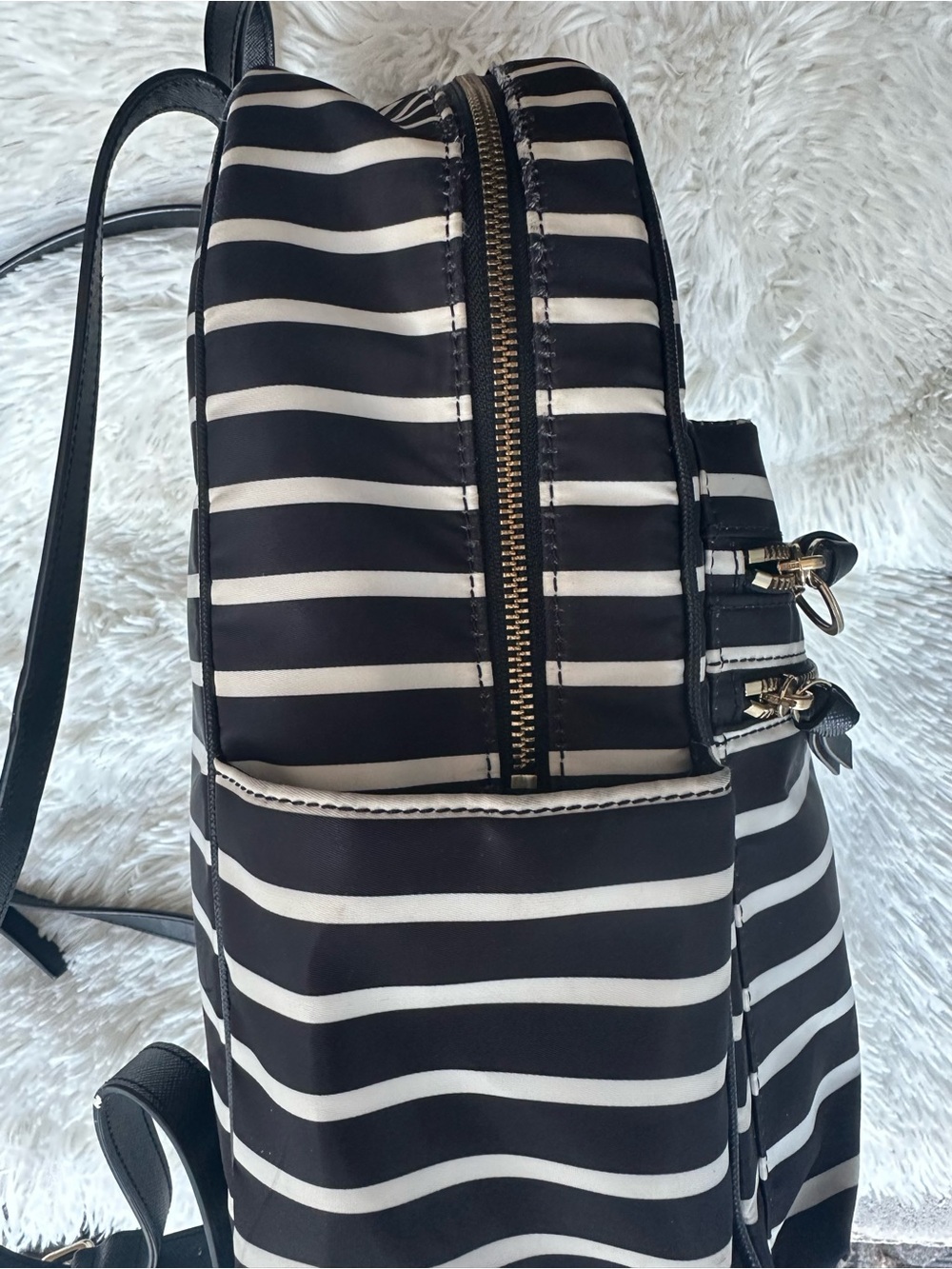 kate spade Black & White Striped Backpack - Picture 8 of 16